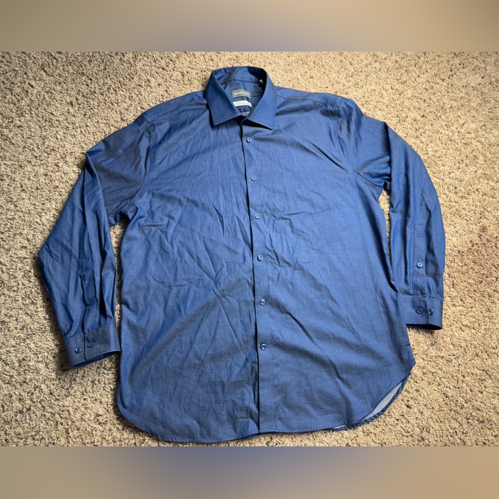 Michael Kors Slim Fit Airsoft Stretch long Sleeve Dress Shirt Mens Size 17 32/33